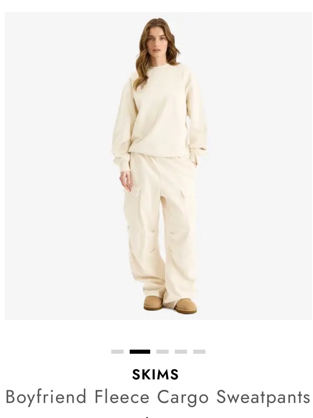 SKIMS BOYFRIEND FLEECE CARGO SWEATPANT SIZE Small NWOT never worn